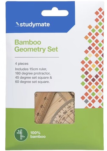 Studymate Bamboo Geometry Set 4 Pieces
