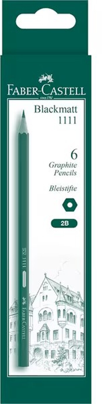 Faber-Castell 1111 Graphite Pencils 2B 6 Pack