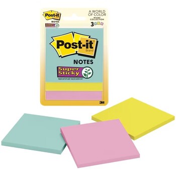 Post-it Super Sticky Notes 76 x 76mm Miami 3 Pack