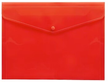 J.Burrows Document Wallet A4 Button Closure Red