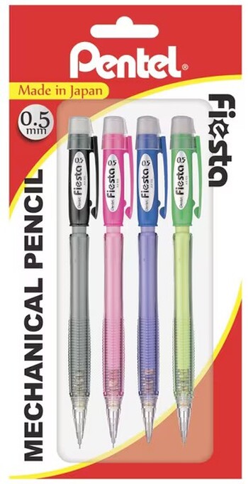 Pentel Fiesta Mechanical Pencils 0.5mm 4 Pack