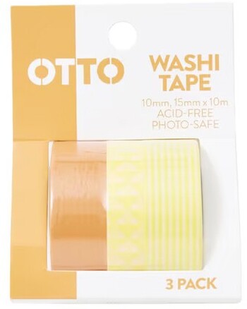 Otto Washi Tape Yellow 3 Pack