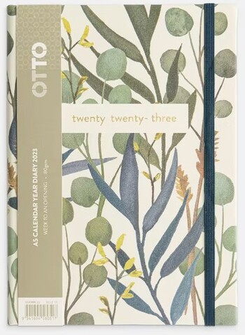Otto A5 Weekto- View 2023 Hardcover Diary Natural Botanical