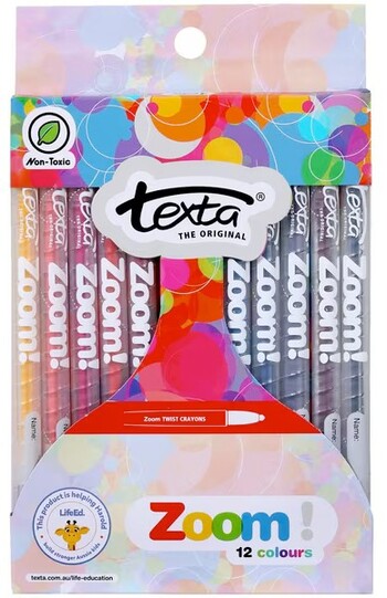 Texta Zoom Twistable Crayons 12 Pack