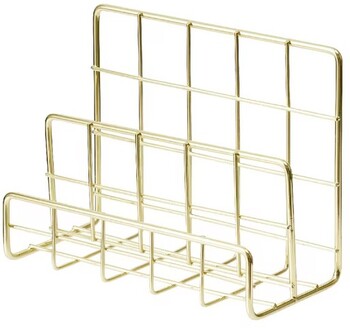 Otto Wire 3 Tier Letter Holder Gold