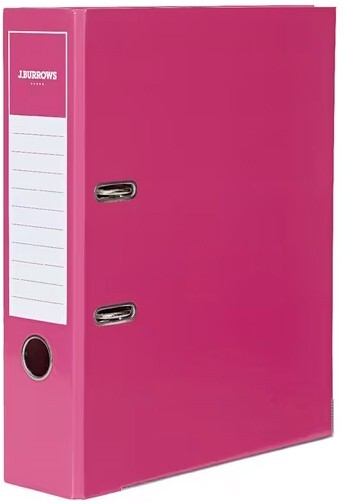 J.Burrows Gloss Lever Arch File A4 2 Ring Pink