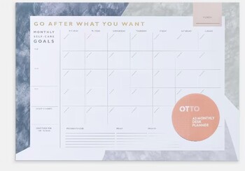 Otto A3 Monthly Wellness Desk Planner
