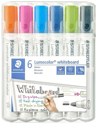 Staedtler Lumocolor Whiteboard Markers Bullet Brights 6 Pack