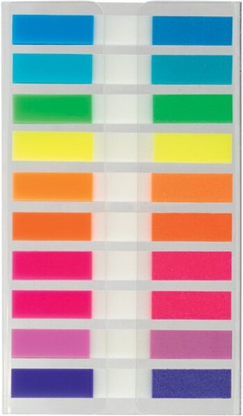 J.burrows Translucent Self-Adhesive Flags 6 x 44mm Assorted 10 Pack