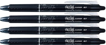 Pilot Frixion Clicker Refillable Erasable Gel Pen 0.7mm Black 12 Pack