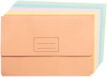 Otto Manilla Document Wallets 10 Pack 2Tone Assorted