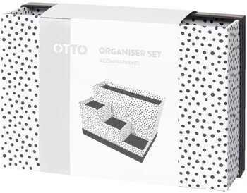 Otto Monochrome 4 Piece Desk Set White