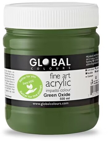 Global Colours Acrylic Paint Zero VOC 500mL Green Oxide