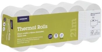 J.Burrows Thermal Rolls 57 x 45mm 10 Pack BPA Free