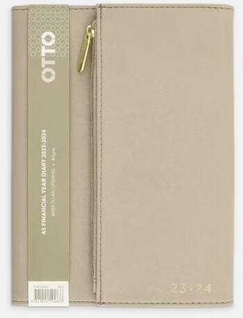 Otto A5 Week-to-View Tri-fold Diary FY23 Beige