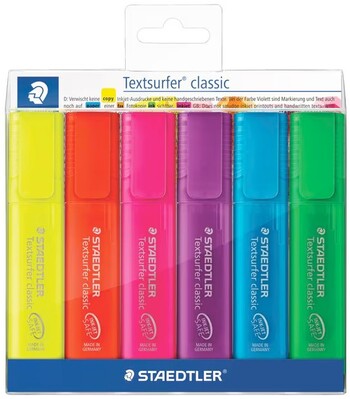 Staedtler Textsurfer Rainbow Highlighters Assorted 6 Pack