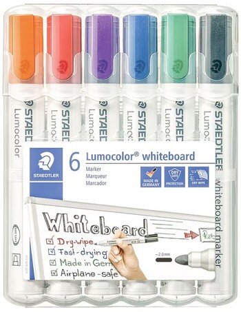 Staedtler Lumocolor Whiteboard Markers Bullet Assorted 6 Pack