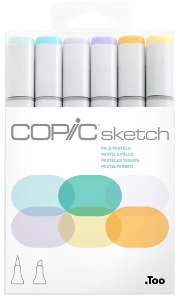 Copic Sketch Marker Set Pastels 6 Pack