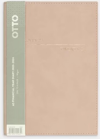 Otto A5 Day-to-Page Suede Diary FY2023 Musk Pink