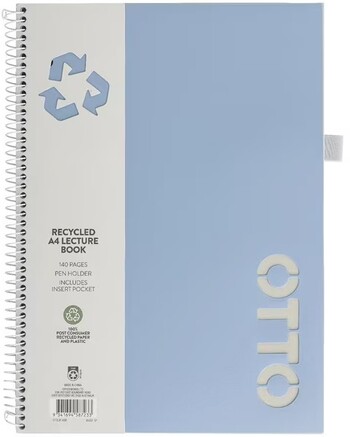 Otto A4 Recycled Lecture Book 140 Pages Blue