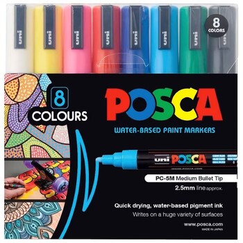 Posca PC 5M Paint Marker Assorted 8 Pack