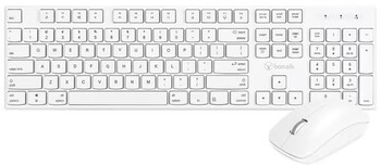Bonelk KM-314 Slim Wireless Keyboard & Mouse Bundle White