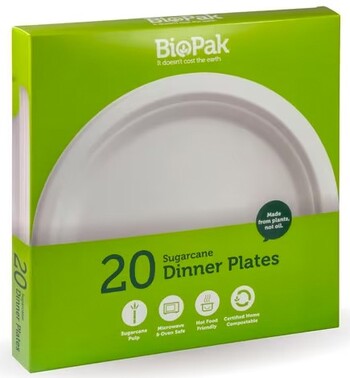 Biopak 25cm Round Plates 20 Pack