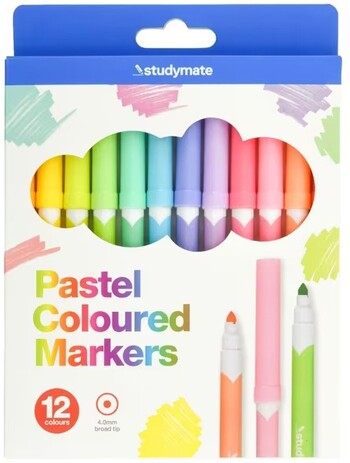 Studymate Pastel Markers 12 Pack