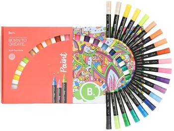Born Acrylic Paint Markers 5mm Assorted 20 Pack