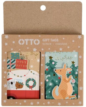Otto Christmas Gift Tags 10 Pack Koala/Kangaroo
