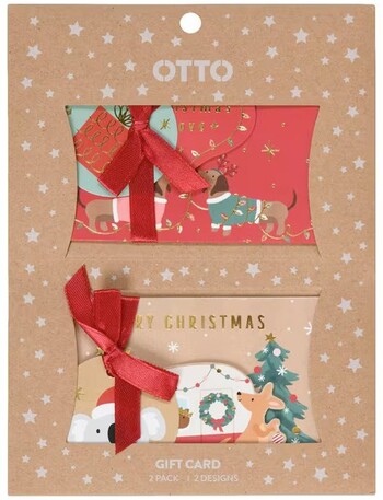 Otto Christmas Gift Cards Festive Friends Merry 2 Pack