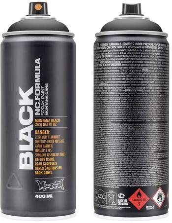 Montana BLACK Spray Paint 400mL Black