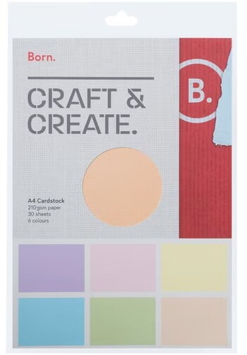 Born A4 Cardstock 30 Pack Pastel
