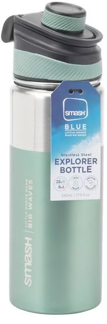 Smash Blue Stainless Steel Explorer Bottle 530mL Sage
