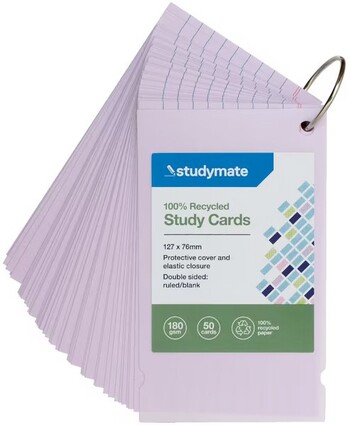 Studymate Study Cards Pastel Purple 50 Sheets
