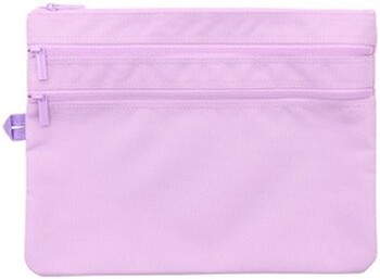 Case-It Tri Zip Pencil Case Pink and Purple