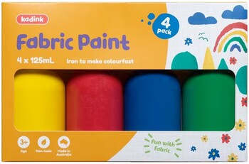 Kadink Fabric Paint Primary 125mL x 4 Pack