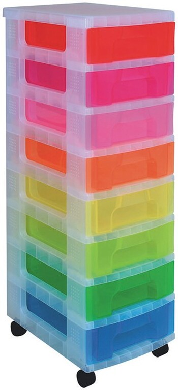 Really Useful Box 8 Drawer Storage Assorted Colours