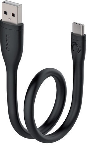 Comsol Silicone USB-A to USB-C Cable 25cm Black