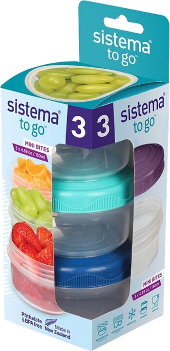 Sistema Containers - 3-Pack - Back To School - Mini Bites - 130 mL