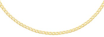 9ct Gold 45cm Diamond-cut Curb Chain