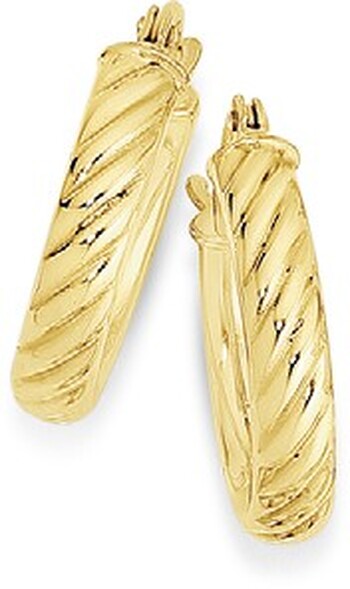 9ct Gold 3x10mm Twist Hoop Earrings
