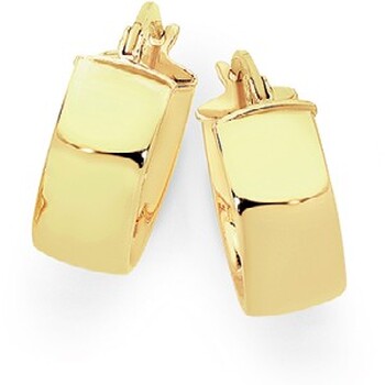 9ct Gold 6x10mm Hoop Earrings