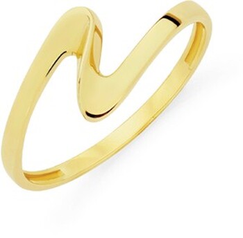 9ct Gold Zig Zag Swirl Ring