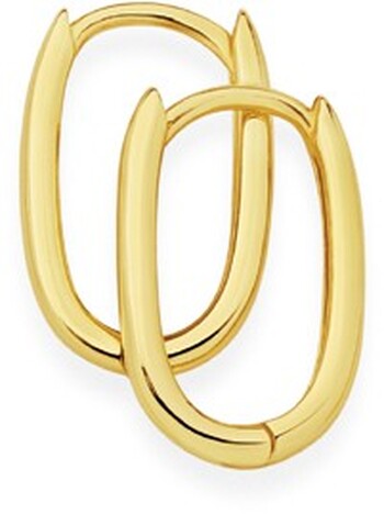9ct Gold 7mm Fine Polished Oval Huggie Earrings