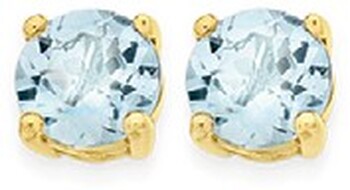 9ct Gold Blue Topaz Stud Earrings