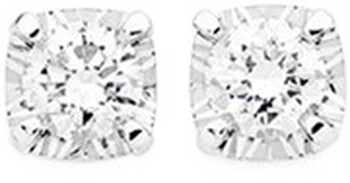 Alora 14ct Two Tone Gold 1/2 Carat TW Lab Grown Diamond 4 Claw Stud Earrings