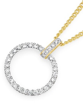 Alora 10ct Gold 1/4 Carat TW Lab Grown Diamond Circle Pendant