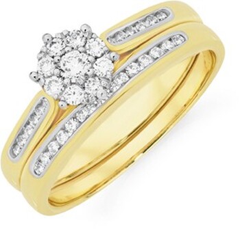 9ct Gold Diamond Bridal Set