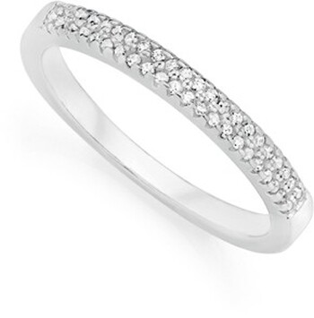Sterling Silver Cubic Zirconia Double Row Friendship Ring